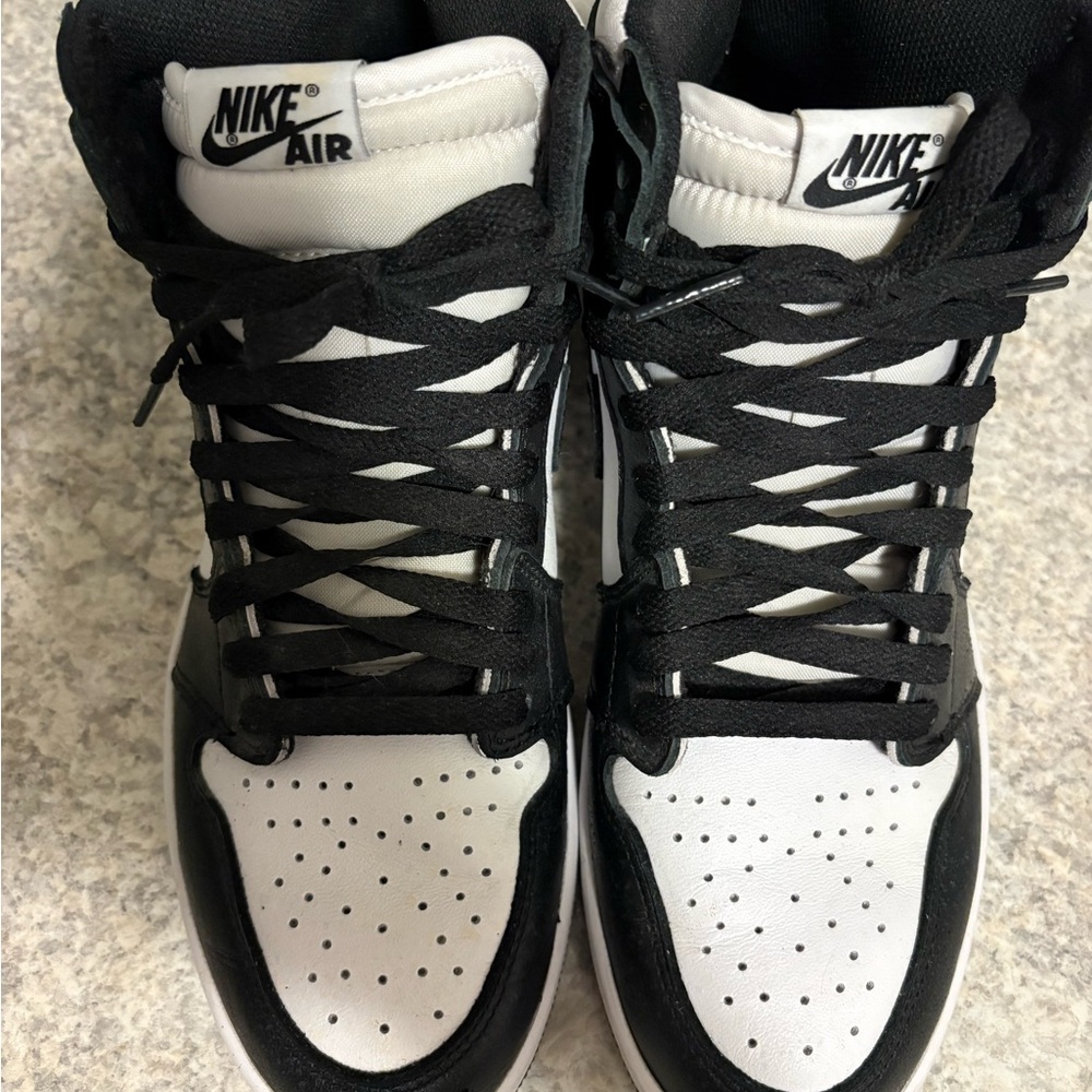 Jordan Women's Black and White High-Top Sneakers - Picture 3 of 6